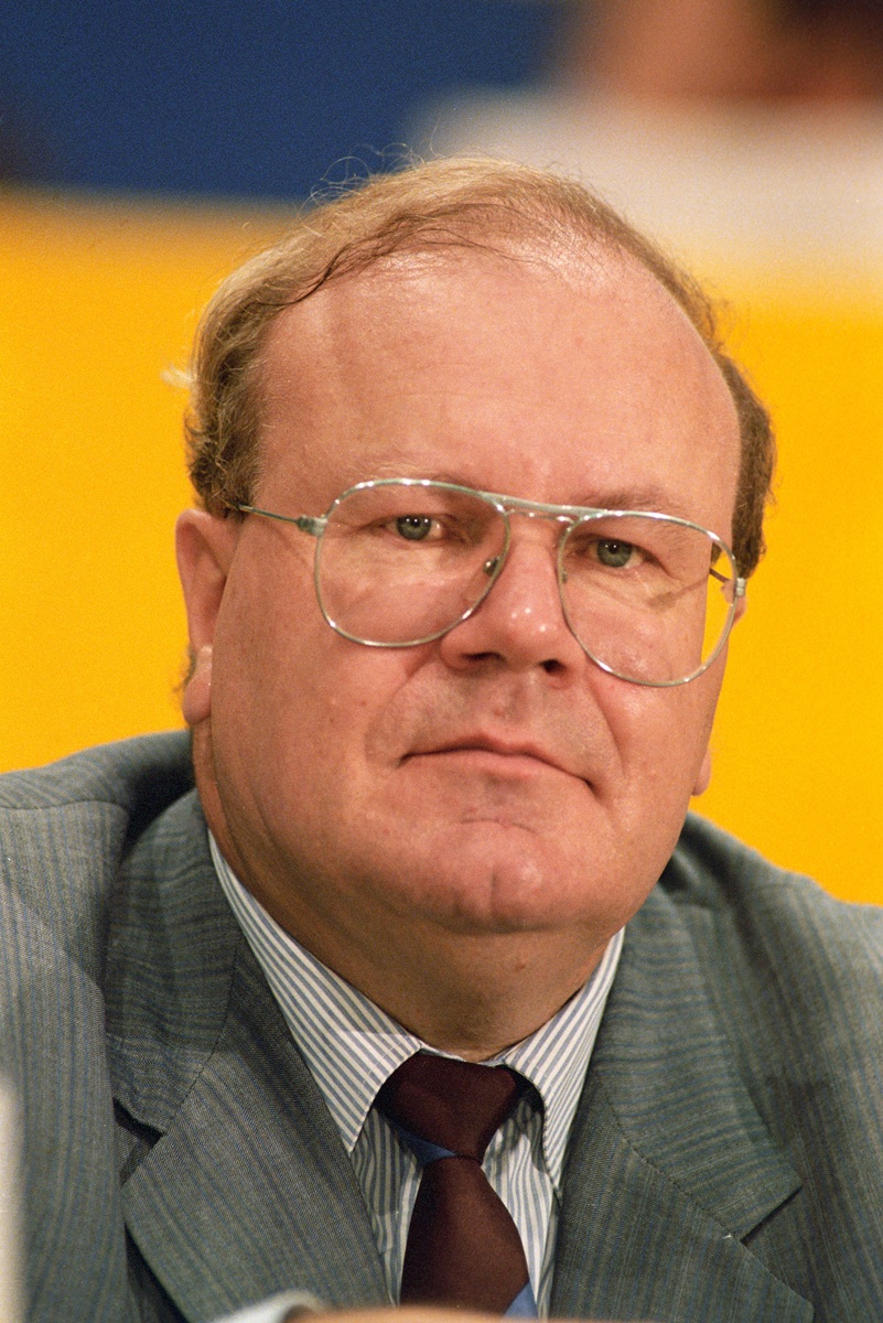  Martin Bangemann, Bundesparteitag der FDP, Wiesbaden, 8.10.1988, Quelle: Imago/Stephan Wallocha.